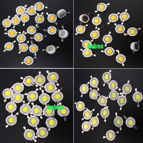 50PCS 1W 3w High power LED Lamps white /warm white 30mil 45mil Chips high light lights