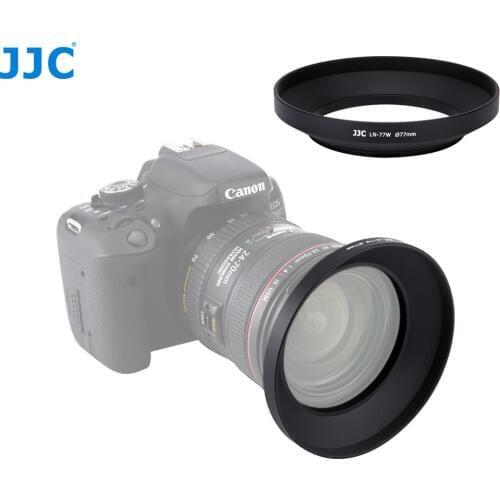 JJC Universal Metal 77mm Lens Hood Screw-in wide-angle Lens Hood for CANON EF 24-105mm 1:4 L for CANON EF 17-55mm 1:2.8 Lens