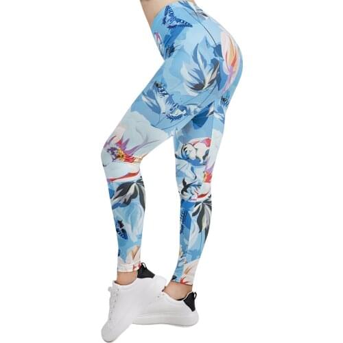 New Design Women Legging Floral Garden Printing Leggins Slim High Elasticity Legins Fitness Leggings Female Pants