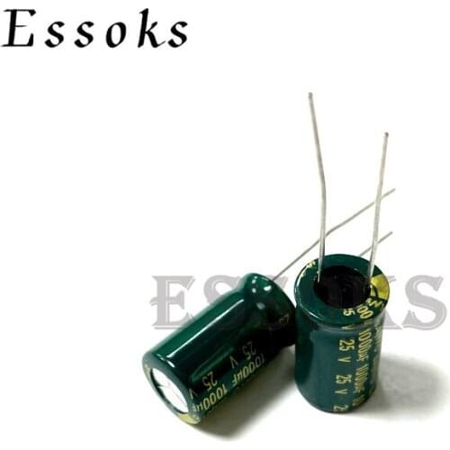 10pcs Electrolytic Capacitor 25V1000UF 25V 1000UF 8X16 10X17 10X20 mm High Frequency Low ESR Aluminum Capacitors