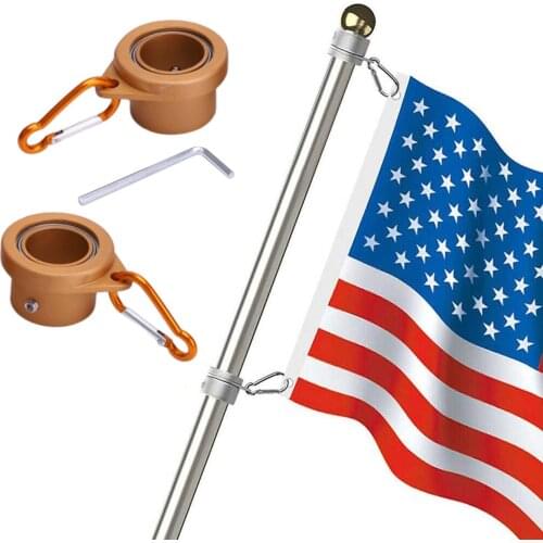 2 Pieces Anti-wrap Alloy Flag Pole Mounting Rings Grommet Clip Fits 1inch Flagpoles 360 Rotate