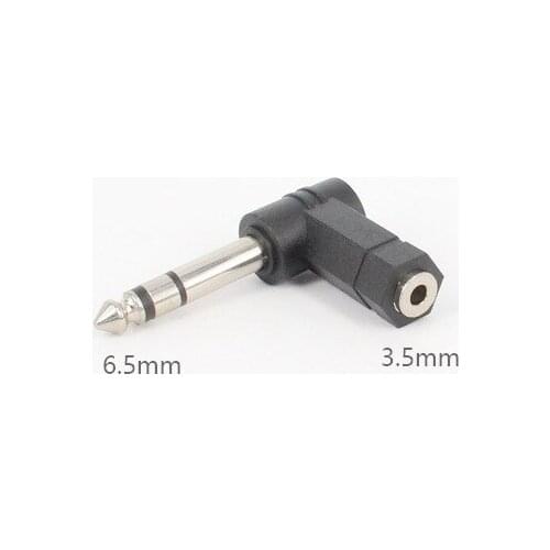 2pcs 90 Degrees 3.5mm Female to 6.5mm 1/4" Mono Stereo Male Speaker Audio Adapter Plug 3.5mm 1/8" Stereo TRS Connector Converter
