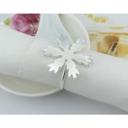 50pcs/lot Christmas snowflake napkin rings, metal buckle napkins, napkin rings hotel dining table, decorations
