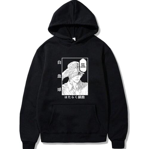 White Blood Cell Hoodie Pullover Men Fashion Casual Hoody Sweatshirt Anime Hoodies Cells At Work