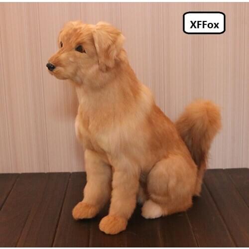 Big simulation Golden Retriever dog model polyethylene&furs sitting dog doll gift about 46x43cm xf0744
