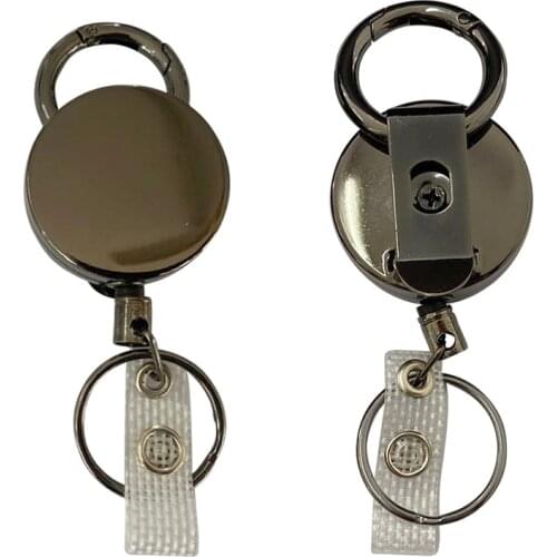 ID Card Key Chain Office Cord Reel Lanyard Clip Key Ring Retractable Name Tag Badge Reel Belt Rope Holder Keyring Keychain