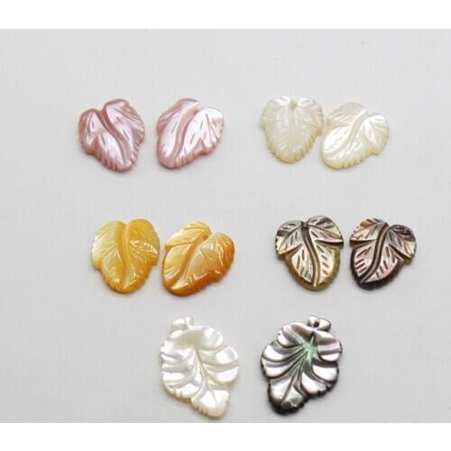 5Pcs/Pack AAA Grade Natural Shell White Butterfly Shell Powder Black Yellow Shell Carved Leaves Hanfu Brooch Antique Accessories