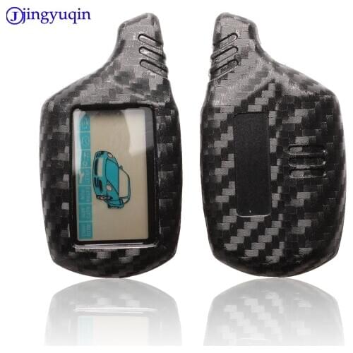 Jingyuqin Key Cover B9/B6 Carbon Case for Starline B91/B61/A91/A61 KGB FX-5 Jaguar ez-one LCD Keychain Remote 2 Way Alarm