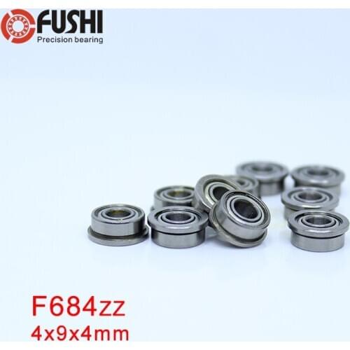 F684ZZ Flange Bearing 4x9x4 mm ABEC-1 ( 10 PCS ) Flanged F684 Z ZZ Ball Bearings
