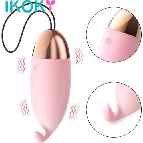 IKOKY Wearable Dildo Vibrator 10 Speed Little Penguin Vibrator Vaginal Tighten Exercise Clitoris Stimulation Sex Toys for Women