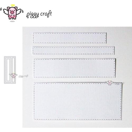 Piggy Craft metal cutting dies cut die mold Dotted rectangle frame Scrapbook paper craft knife mould blade punch stencils dies