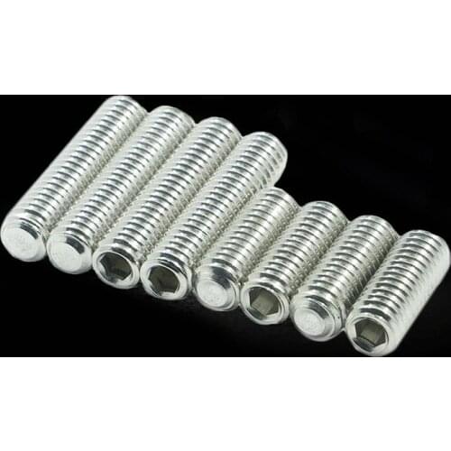 M1.6*2 2.5 3 4mm 304 steel set screw stainless steel inner hex no head bolt concave end hollow ended DIN 916 silver