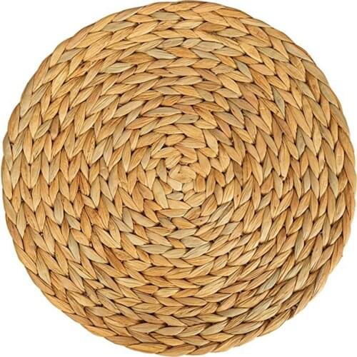 4pcs Natural Rattan Coasters Bowl Pad 35cm in Diameter Table Padding Cup Mats Kitchen Decoration Accessories