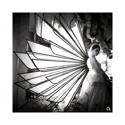 Wedding new wing props stage layout mesh butterfly wing background decorative feather screen decorations