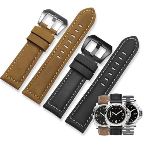 22mm 24mm 26mm Genuine leather Watch Band for Panerai Luminor Pam Straps Bracelet Pulseira Correa Reloj Saat Cinturino bands