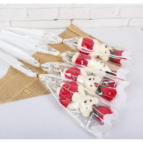 Wedding Gifts for Guests Valentines Day Gift for Girlfriend Boyfriend Bear Flower Soap Bridesmaids Gift Party Favors Presents