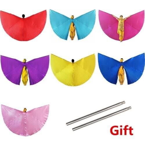 Belly Dance Wings Costumes Egyptian Egypt Belly Dancing Costume Bellydance Angel Isis Wings Dance Wear with Sticks 11 colors