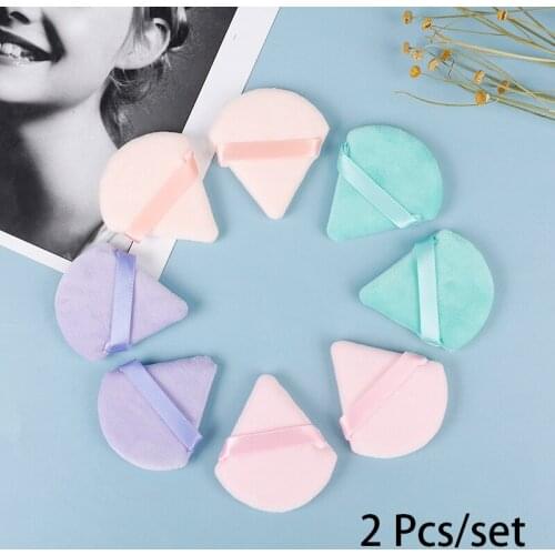 2Pcs Powder Cosmetic Puff Triangle Velvet Foundation Cream Mini Makeup Sponge Puffs Make Up Tools