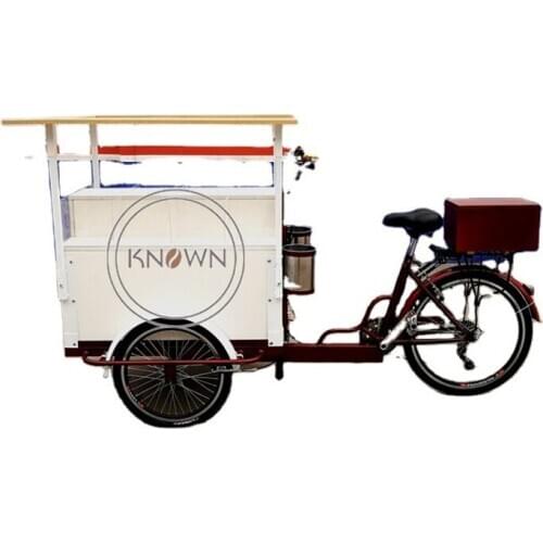 2021 Pedal Bike Bicycle Coffee Kiosk Display Cake Showcase Bread Fruit Cart Vending Food Snack Van for Sale