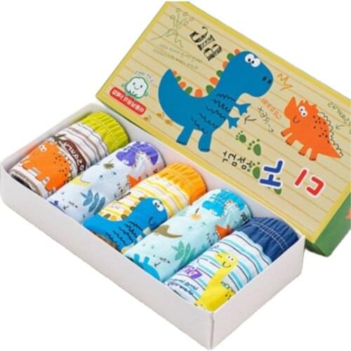 5 Pcs/Lot Boys Underwear Cotton Children Underwear Breathable Boy Briefs Dinosaur Cartoon Kids Panties 2-14Y Underpants For Boys