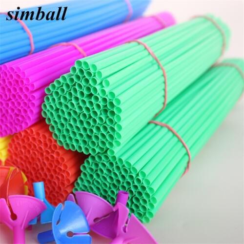 50pcs Multicolor Balloon Holder Sticks with Cups Birthday Party Festival Decoration Supplies PVC 40cm Balloon Sticks Accessories