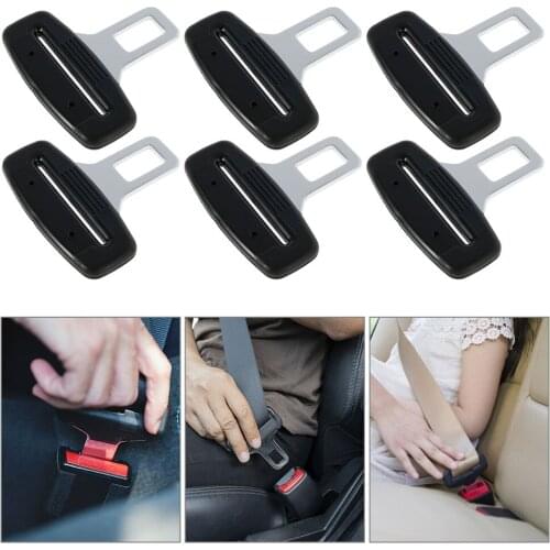 6pcs Universal Car Safety Belt Clip Car Seat Belt Alarm Stopper Buckle Insert Clips Extender Safety Eliminator Car Accessories