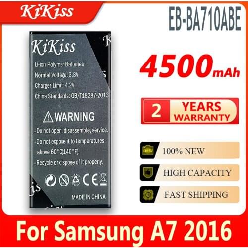 4500mAh kikiss Battery EB-BA710ABE EB-BA710ABA For Samsung GALAXY A7 2016 A7100 A7109 A710 A710F Rechargeable Battery