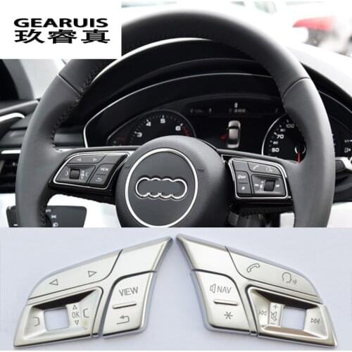 Car styling Car steering wheel buttons Trim Cover stickers for Audi Q3 Q5 A1 A3 8V A4 B9 B8 A5 A7 2018 Interior auto Accessories