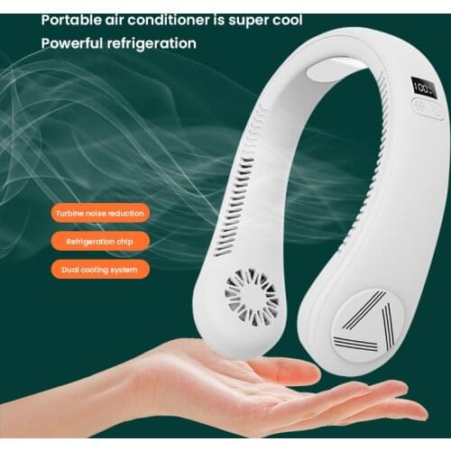 Mini Neck Fan Bladeless Fan 4000mAh USB Rechargeable Neckband Fans Cooling Fans Mute Sports Fans Ventilador Air Conditioning