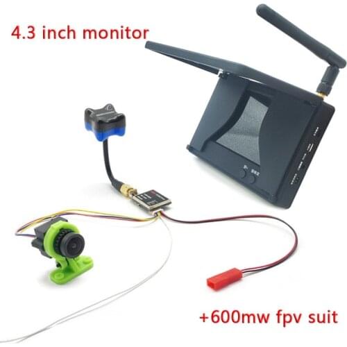 5.8g 48CH 4.3 Inch wireless fpv monitor built in battery with 200/600mw transmitter Lancher and CMOS 1000TVL camera for RC Drone