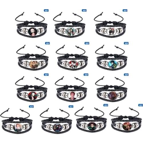 Anime Kimetsu No Yaiba Cosplay Accessorie Bracelet Demon Slayer Kamado Tanjirou Kamado Nezuko PU Bracelet Jewelry