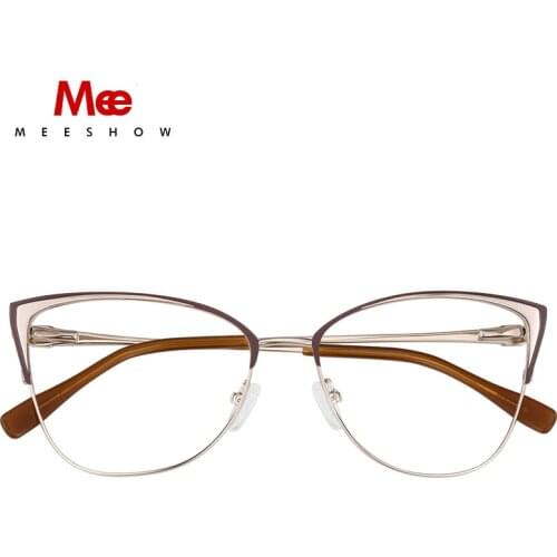 2020 MEESHOW Glasses Frame Men women cat eye Prescription Eyeglasses Female Myopia Optical Frames Clear Spectacles Eyewear m6915
