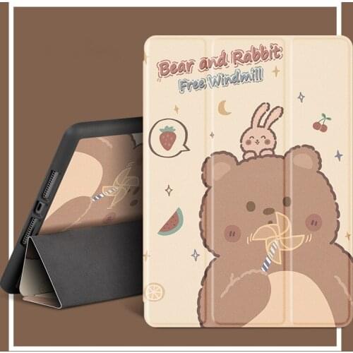 For iPad 2019 10.2-inch case, iPad 2020 11, Pro 10.5 / Air3 10.5, Air 2/1 9.7, iPad mini 4/5 7.9 inch tri-fold smart pencil case