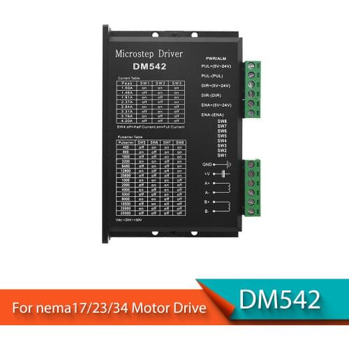 DM542 Stepper Motor Controller 2-phase Digital Stepper Motor Driver 18-48 VDC Max. 4.2A for 57 86 Series Motor