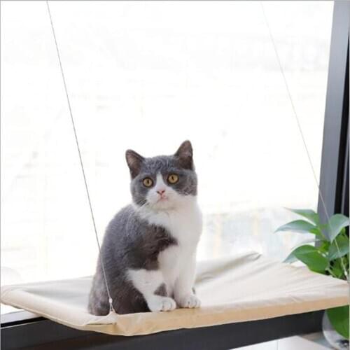 Pet Cat Hammock Basking Window Mounted Seat Home Suction Cup Hanging Bed Mat Lounge Cats Kitten Supplies Comfortable Cat Pet Bed