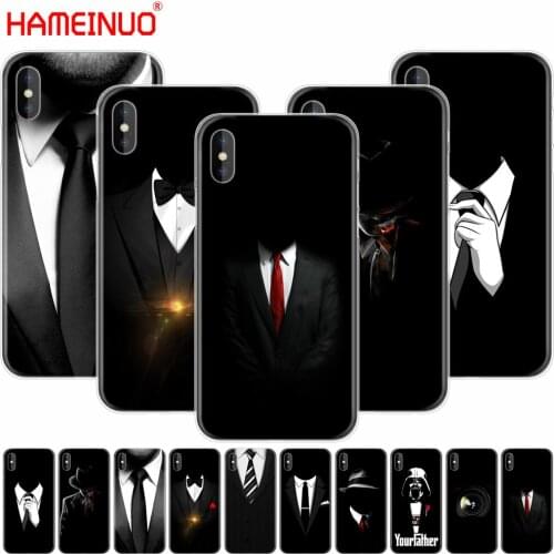 HAMEINUO Dark Suit Mystery Man cell phone Cover case for iphone X 8 7 6 4 4s 5 5s SE 5c 6s plus
