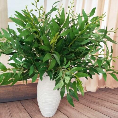 Simulated Willow Leaf Plants Wedding Road Guide Layout artificial green Plants wedding party backdrop flower wall table center