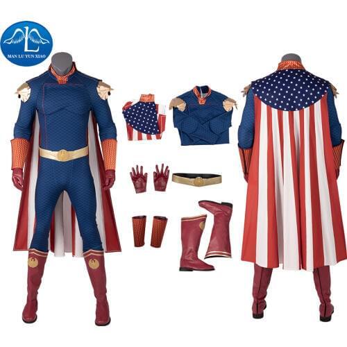 Manluyunxiao Homelander Cosplay Halloween Costume for Kids Men Adult The Boys Superhero Outfit Antony Starr Jumpsuit Custom Made