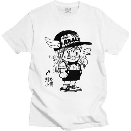 Handsome Arale Norimaki Robot Anime T Shirt Men Short Sleeves 100% Cotton T-shirt Print Dr Slump Tshirt Japan Manga Tee Tops