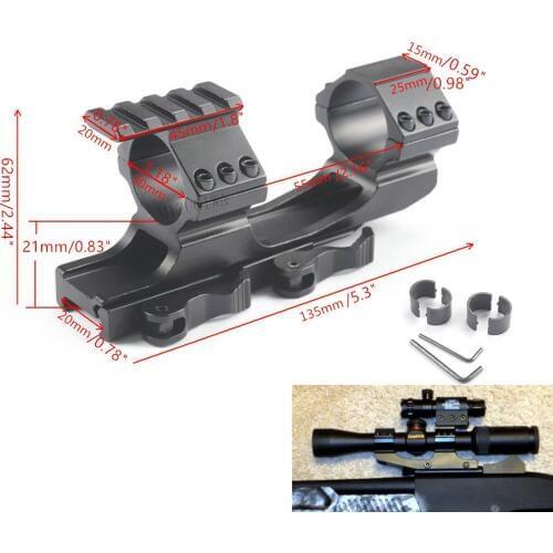 MIZUGIWA Scope Mount 1 inch / 30 mm Quick Release Cantilever Weaver Forward Reach Dual Ring for 20mm Picatinny Rail Rifle
