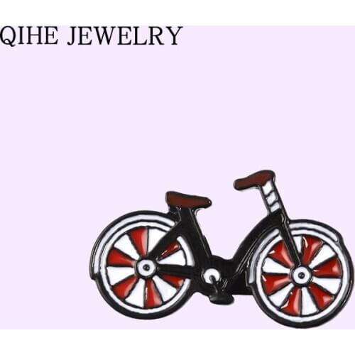 Tiny Bike Enamel Pin Cartoon Red Cool Bicycle Bike Badge Lapel Pin Cycling Fitness Brooch Pins Jewelry Gift for Friends Kids