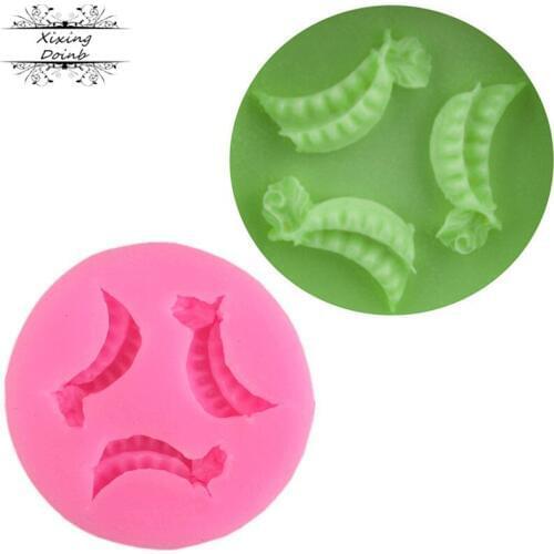 Mini 3 hole bean shaped cake decorated with DIY silicone mold chocolate molds Candy Mold Kitchen Baking Products