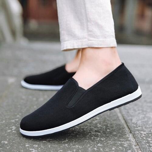 Men Boys Casual Sneakers Sports Running Breathable Solid Canvas Slip-on Shoes Men Street Black Shoes Breathable Shoes 2021 New