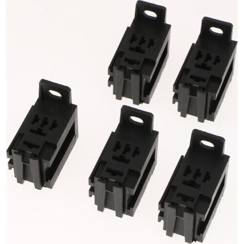 Set Of 5 Automotive Relay Socket Connector & Terminals 40Amp 12V