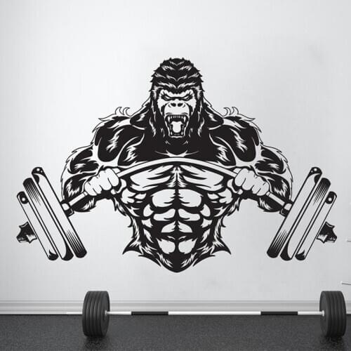 Gym Wall Decal Custom Fitness Decor Workout Art Vinyl Sticker Gorilla Gym Quote Stickers Motivation Crossfit Logo A732