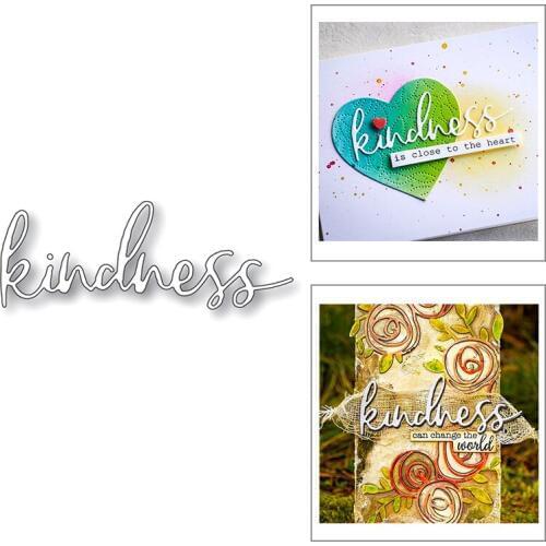 2020 New Lower Case English Letter Sentiment Words Kindness Metal Cutting Dies For Making Greetings Card Scrapbooking No Stamps