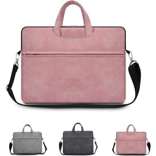 Pure Color Business Laptop Bag Flat Storage Multi-functional Matte Briefcase Men Women