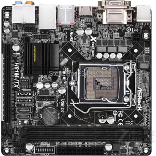 MINI-ITX ITX HTPC Used original slot LGA1150 H81 motherboard for ASRock H81M-ITX desktop board USB3.0 SATA3 DDR3