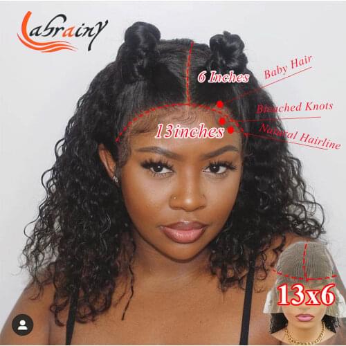 Deep Wave 13x6 Lace Frontal Short Bob Human Hair Wigs Kinky Curly Pixie Cut Front Wig Brazilian Jerry Curl 4x4 Closure for Woman