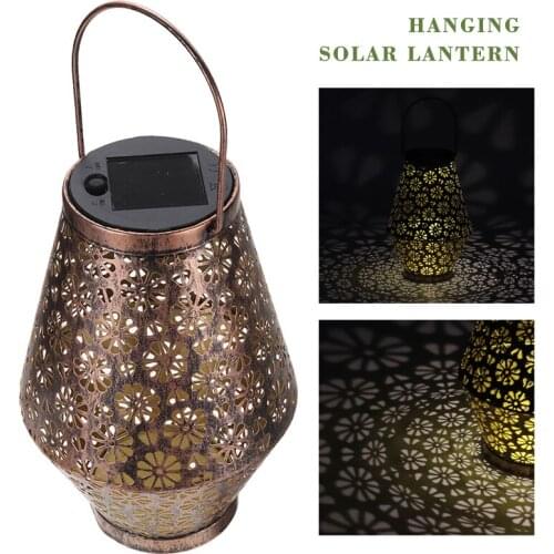 Hanging Solar Powered LED Lights Lantern Retro Outdoor Garden Yard Lamp Decor Waterproof Landscape Lights